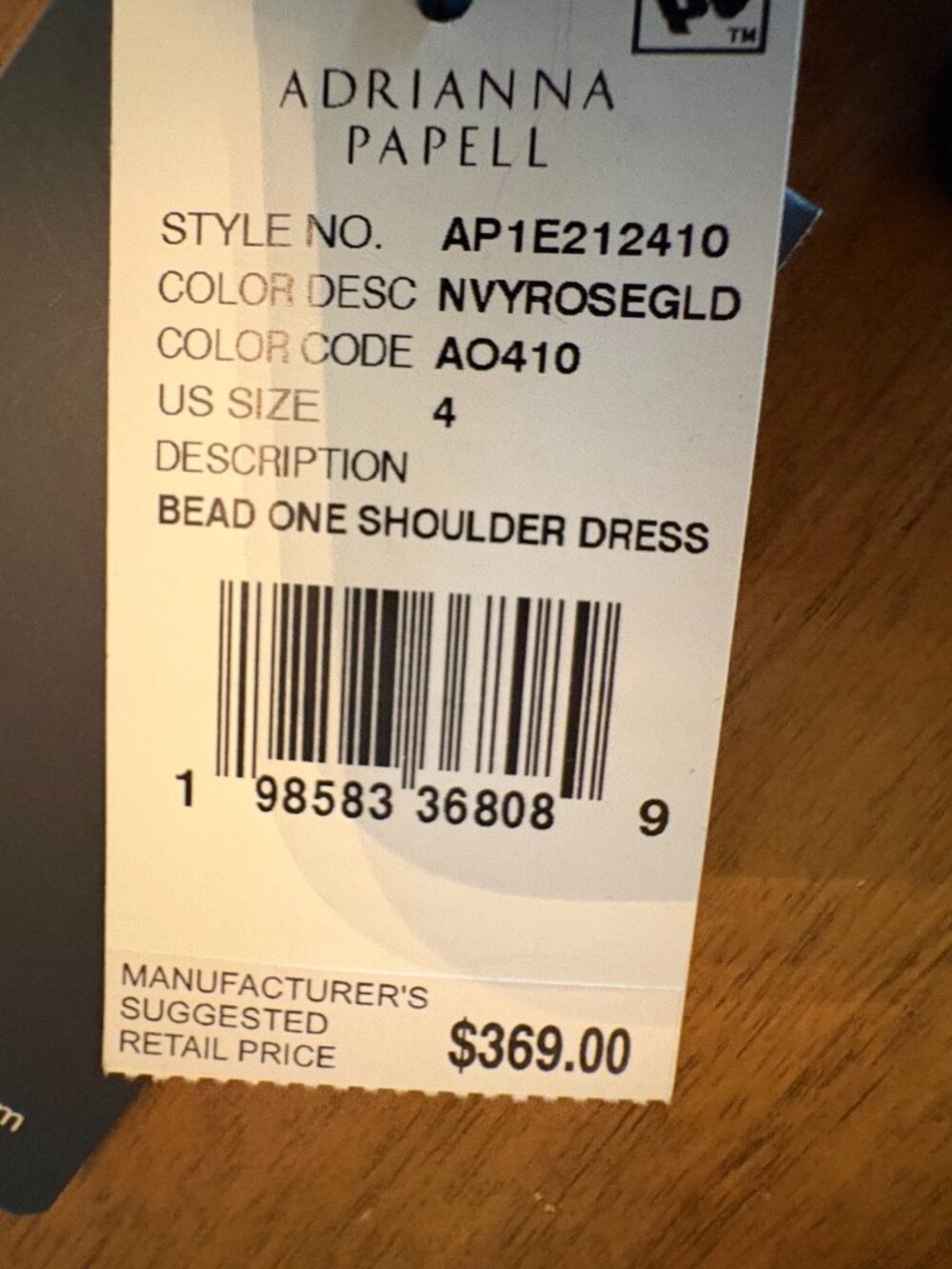 NWT Adriana Papell 3D Floral Beaded One-Shoulder A-line Gown. Size 4 - Picture 14 of 16